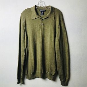 Men’s 100% Merino Wool Sweater, Sage Green Sweater, Men’s Dressy Sweater, XL